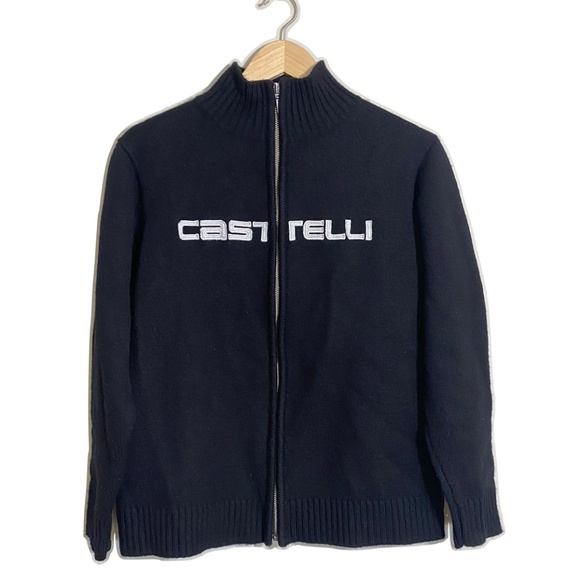 Vintage Castelli Wool Blend Zip Up Men's Sweater Size Small - Picture 5 of 10